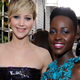 Actresses Jennifer Lawrence and Lupita Nyong’o attend the 20th Annual Screen Actors Guild Awards at the Shrine Auditorium in Los Angeles, Jan. 18, 2014.
Kevork Djansezian/Getty Images